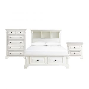 Picket House Furnishings - Trent Queen Storage 3PC Bedroom Set in White - CY750QB3PC