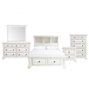 Picket House Furnishings - Trent Queen Storage 5PC Bedroom Set in White - CY750QB5PC
