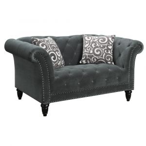 Picket House Furnishings - Twine Loveseat with Gray Scroll Pillows - UTW212200