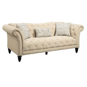 Picket House Furnishings - Twine Sofa with French Script Pillows - UTW082300