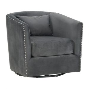 Picket House Furnishings - Zola Swivel Chair in Gun Metal - UST1819102SWE