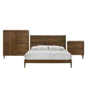 Picket House Furnishings - Zuma King Panel 3PC Bedroom Set in Walnut - MC400KB3PC