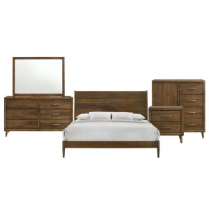 Picket House Furnishings - Zuma King Panel 5PC Bedroom Set in Walnut - MC400KB5PC