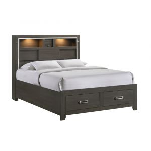 Pikcet House Furnishings Roma Queen Storage Bed with Music & LED Lights in Grey - SS520QB