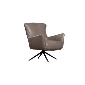 Porter Designs - Andromeda Swivel Leather Accent Chair, Gray - 12-204-02T-0202-KIT