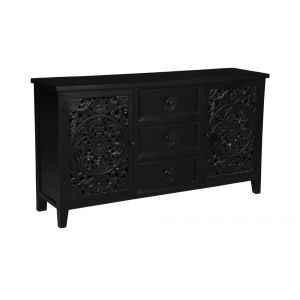 Porter Designs - Bali Solid Wood Sideboard, Black - 07-196-06-BCC03