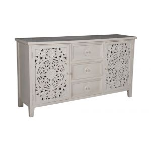 Porter Designs - Bali Solid Wood Sideboard, White - 07-196-06-BCC03/WHT