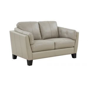 Porter Designs - Bergamo Top Grain Leather Loveseat, Cream - 02-189-02-4617