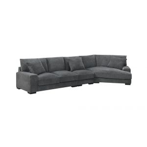 Porter Designs -  Big Chill Luxe Cord Microfiber Sectional, Gray - 01-33C-10U-4438-KIT