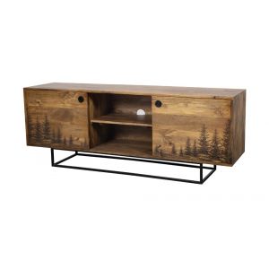 Porter Designs -  Cascade Solid Wood TV Stand, Natural - 06-215-10-5549
