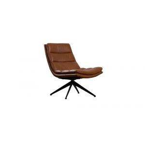 Porter Designs - Cetus Leather Swivel Accent Chair, Brown - 02-204-06-0169