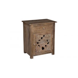 Porter Designs -  Dahlia Solid Wood Nightstand, Brown - 04-196-04-BCC02