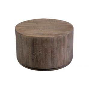Porter Designs -  Drum Gray Wash Mango Wood Coffee Table, Gray - 05-108-03-7001