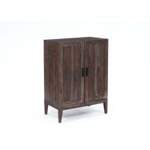 Porter Designs - Fall River Solid Sheesham Wood Bar Cabinet, Gray - 07-117-30-4896