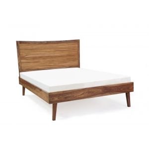 Porter Designs - Fusion Solid Sheesham Wood King Bed, Light Brown - 04-117-04B-6750-KIT