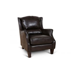 Porter Designs -  Garnett Crackle Leather Club Style Accent Chair, Brown - 02-201-06-519