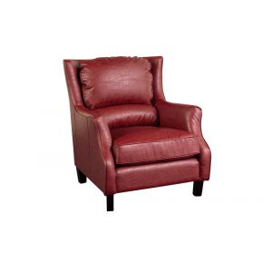 Porter Designs -  Garnett Crackle Leather Club Style Accent Chair, Red - 02-201-06-516