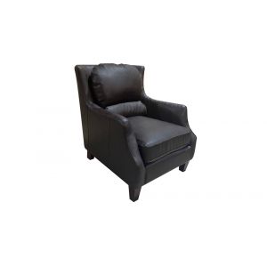 Porter Designs -  Garnett Crackle Leather Club Style Chair, Black - 02-201-06-522