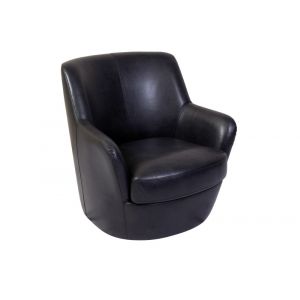 Porter Designs -  Hayes Leather-Look Swivel Accent Chair, Gray - 03-185C-14-963
