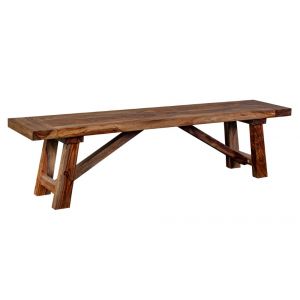 Porter Designs -  Kalispell Solid Sheesham Wood Dining Bench, Natural - 07-116-01-PDU115H