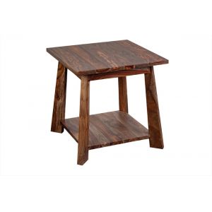 Porter Designs -  Kalispell Solid Sheesham Wood End Table, Natural - 05-116-07-PDU113H