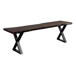 Porter Designs -  Manzanita Live Edge Solid Acacia Wood Dining Bench, Gray - 07-196-13-BN58MX-KIT