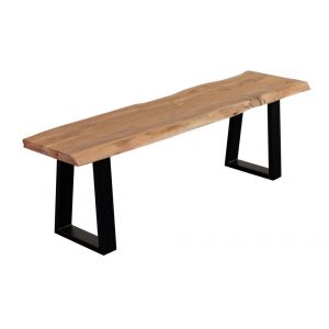 Porter Designs -  Manzanita Live Edge Solid Acacia Wood Dining Bench, Natural - 07-196-13-BN58T-KIT