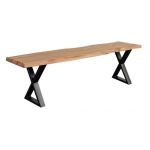 Porter Designs -  Manzanita Live Edge Solid Acacia Wood Dining Bench, Natural - 07-196-13-BN58NX-KIT