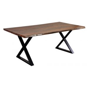 Porter Designs -  Manzanita Live Edge Solid Acacia Wood Dining Table, Brown - 07-196-01-7040X-KIT