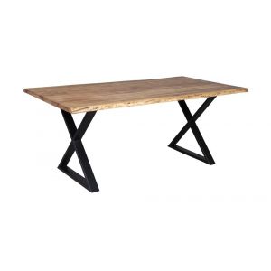 Porter Designs -  Manzanita Live Edge Solid Acacia Wood Dining Table, Natural - 07-196-01-DT82NX-KIT