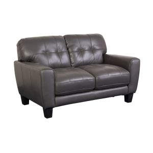 Porter Designs -  Penner Top Grain Leather Loveseat, Gray - 02-189C-02-3078