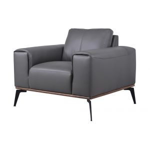 Porter Designs -  Pietro Top Grain Leather Chair, Gray - 02-204C-03-2110