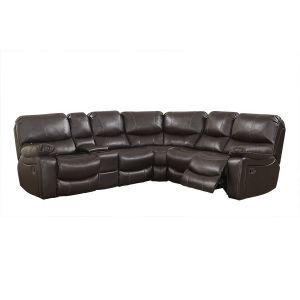 Porter Designs -  Ramsey Leather-Look Sectional, Brown - 03-112C-23-6053-KIT