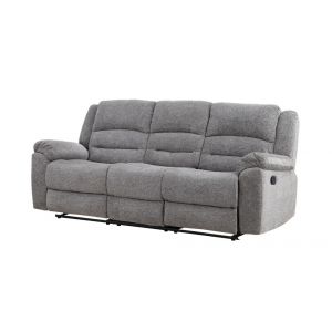 Porter Designs -  Ronan Soft Gray Chenille Reclining Sofa, Gray - 03-201C-01-8078