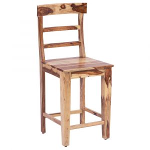 Porter Designs -  Taos Solid Sheesham Wood Counter Chair, Natural - 07-196-02-9026-1
