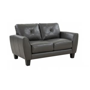 Porter Designs - Trento Top Grain Leather Loveseat, Gray - 02-189-02-4098