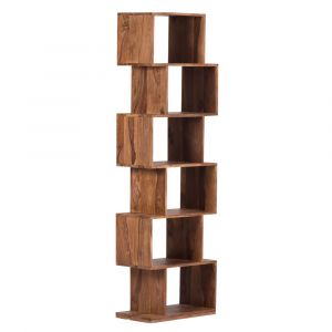 Porter Designs -  Urban Solid Sheesham Wood 6 Shelf Bookcase, Natural - 10-117-01-8043