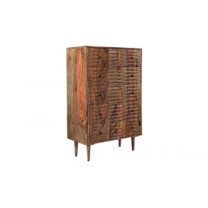 Porter Designs - Waves Solid Sheesham Wood Chest, Brown - 04-196-05-W005