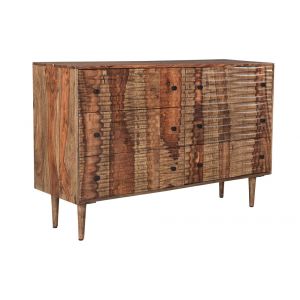 Porter Designs - Waves Solid Sheesham Wood Dresser, Brown - 04-196-01-W004