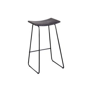 Porter Designs -  Yuki Solid Mango Wood Seat Bar Stool, Black - 07-108-11-8654-1