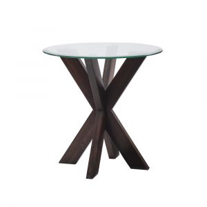 Powell Company - Adler X Base Side Table With Glass Espresso - D1345A20ETE
