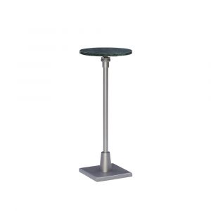 Powell Company - Amyn Adj Drink Table Silver With Green Marble - D1462A21S