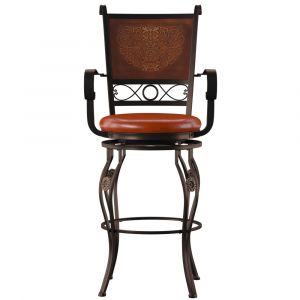 Powell Company - Beatrix Big & Tall Copper Stamped Back Barstool With Arms - 222-432
