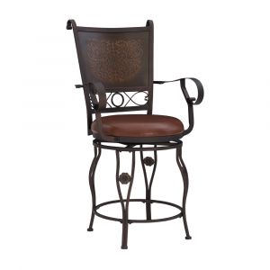 Powell Company - Beatrix Big & Tall Copper Stamped Back Counter Stool With Arms - 222-430