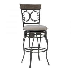 Powell Company - Beeson Big And Tall Barstool Pewter - D1441B21BSPEW