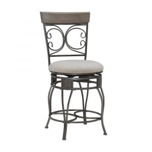 Powell Company - Beeson Big And Tall Counter Stool Pewter - D1441B21CSPEW