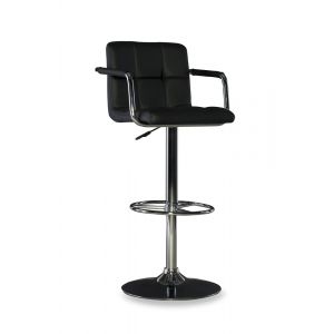 Powell Company - Black And Chrome Quilted Barstool - 171-915