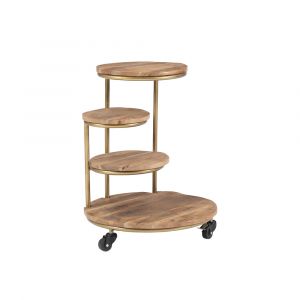 Powell Company - Collis Four Tiered Plant Stand Wheels Gold - D1247A19PSG