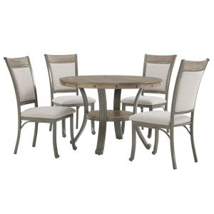 Powell Company - Franklin 5 Piece Casual Dining Group Pewter - D1283B19DGP