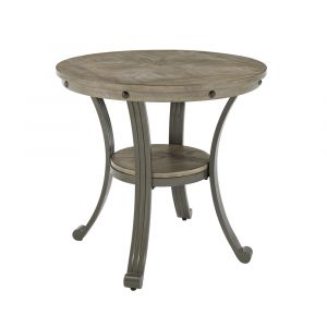 Powell Company - Franklin Metal And Wood Round Side Table Pewter - D1338A20ST
